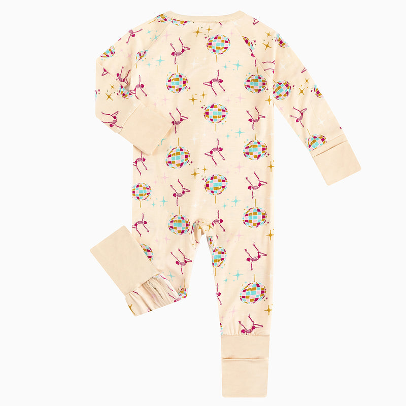 Skeleton Dancing Print Bamboo Zipper Sleeper