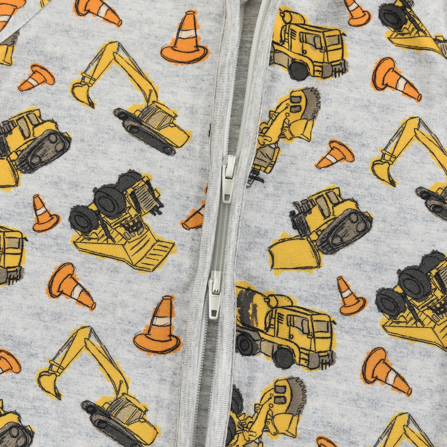 Bamboo Viscose Zippy With Summer Excavator Pattern