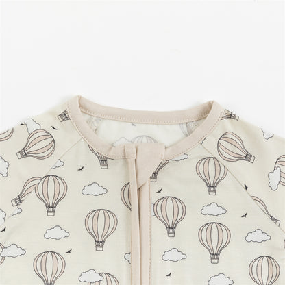 Cute Hot Air Balloon Print Bamboo Short Romper