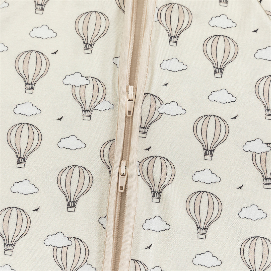 Cute Hot Air Balloon Print Bamboo Short Romper