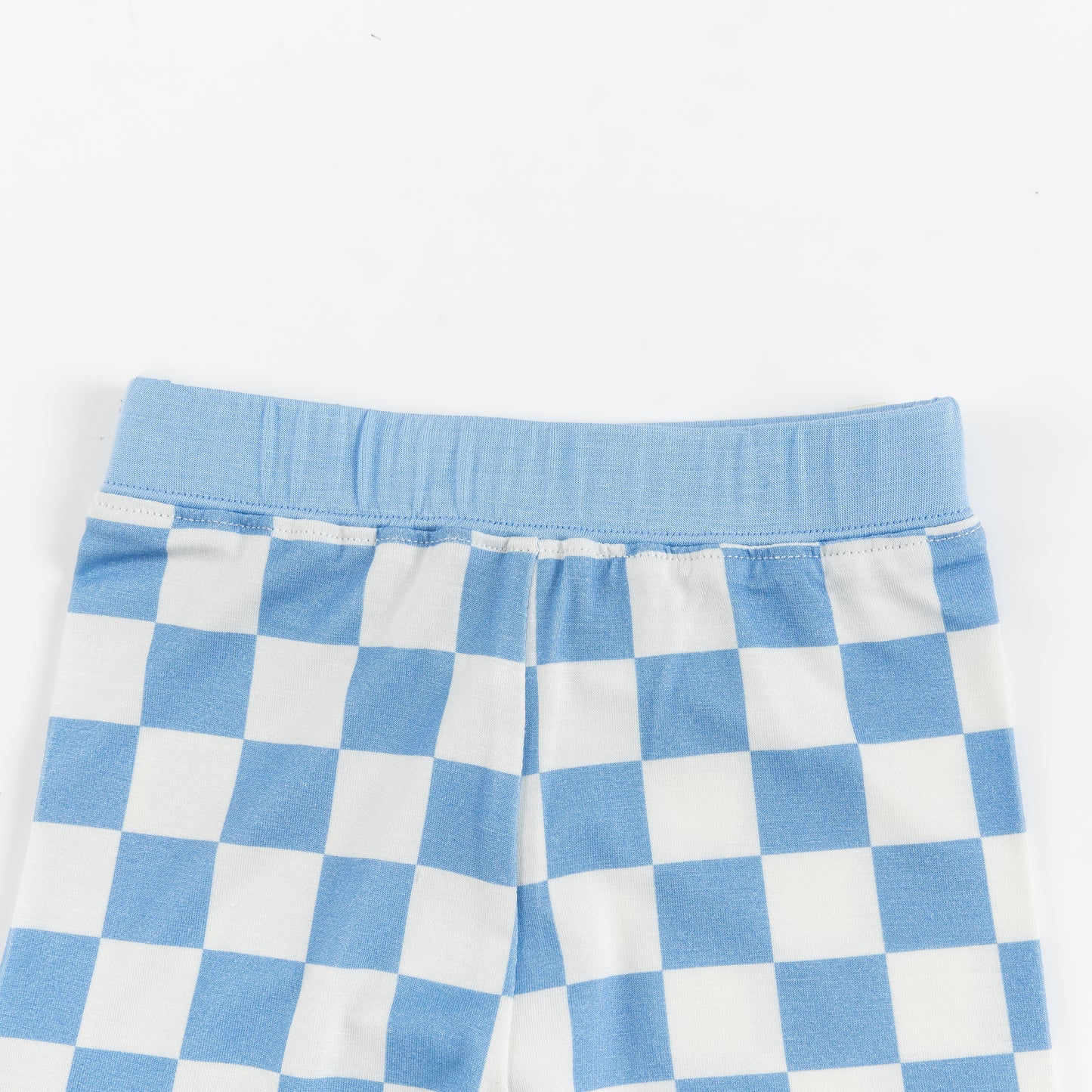 Blue Checkered Kids Bamboo Two Pieces Pajama Set