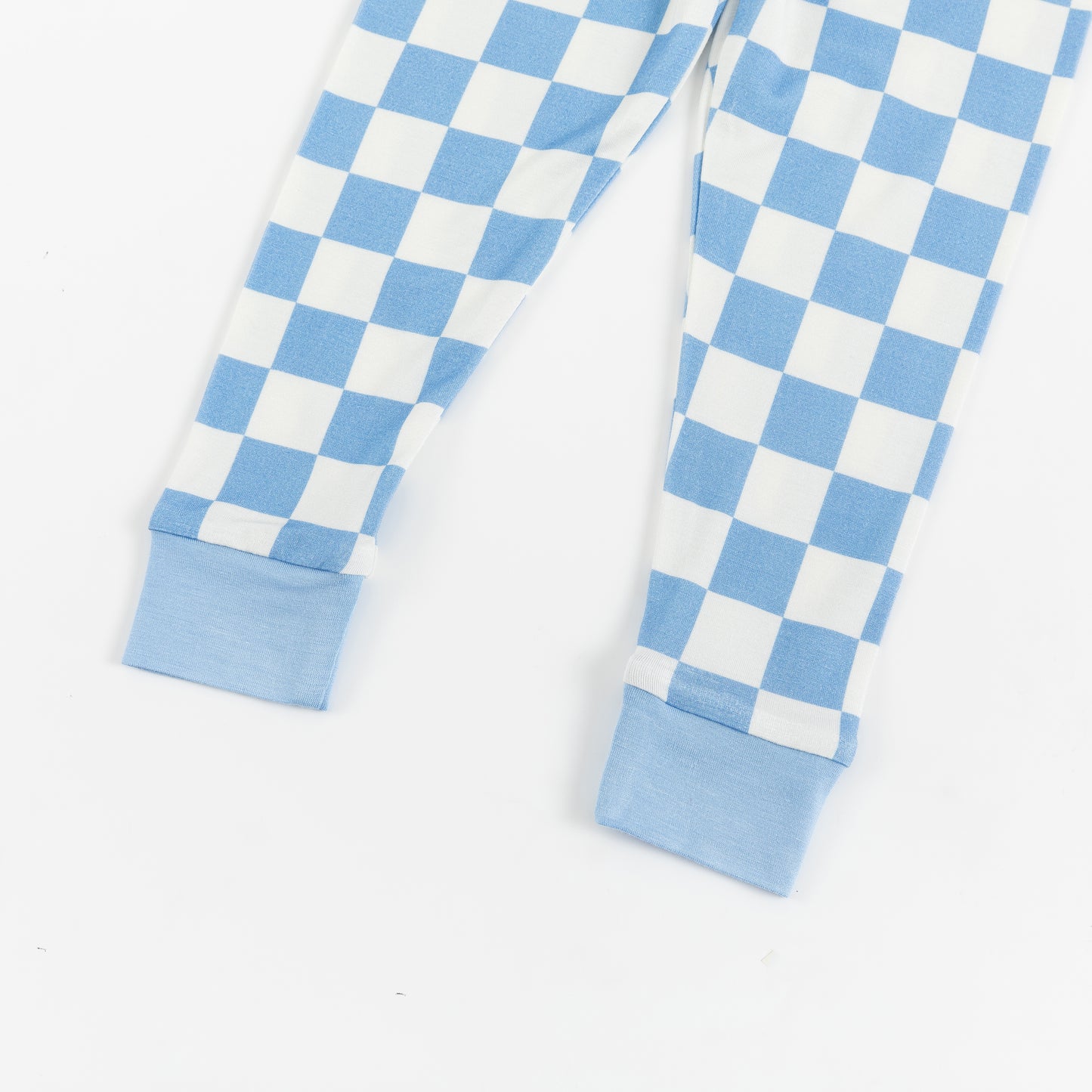 Blue Checkered Kids Bamboo Two Pieces Pajama Set