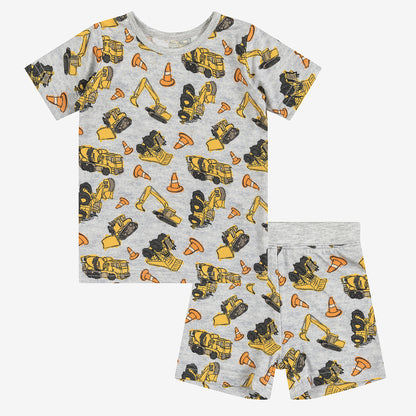 Crane Construction Bamboo Kid Two-Piece Pajama Set