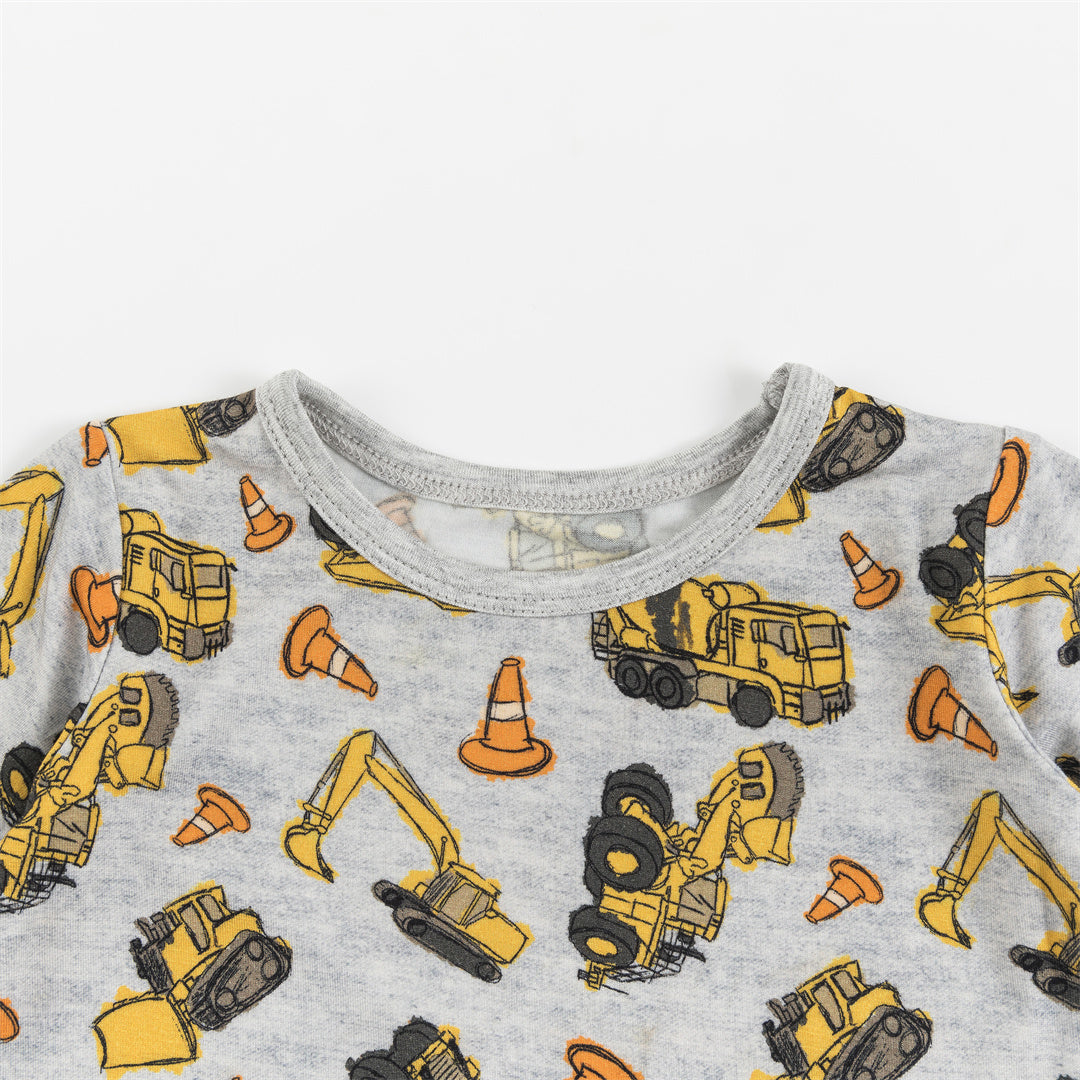 Crane Construction Bamboo Kid Two-Piece Pajama Set