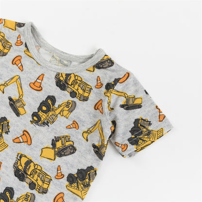 Crane Construction Bamboo Kid Two-Piece Pajama Set