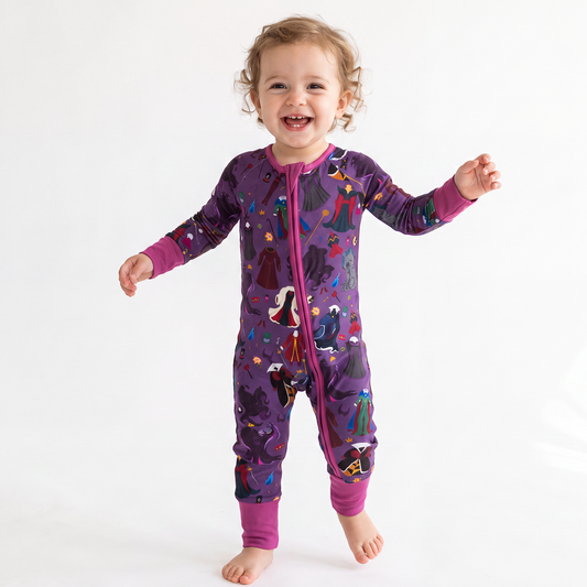 Halloween Classic Cartoon Characters Bamboo Zipper Romper Pajamas