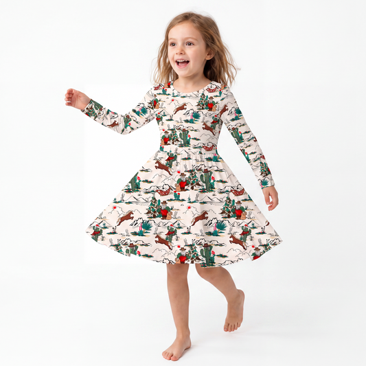 Robe bébé à manches longues en bambou et papillon
