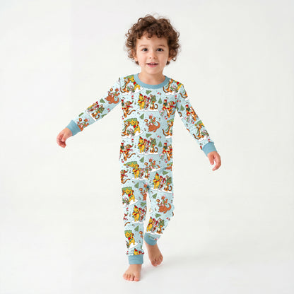 Christmas Snow Bear Friends Gift Kids Two-Piece Pajama Set