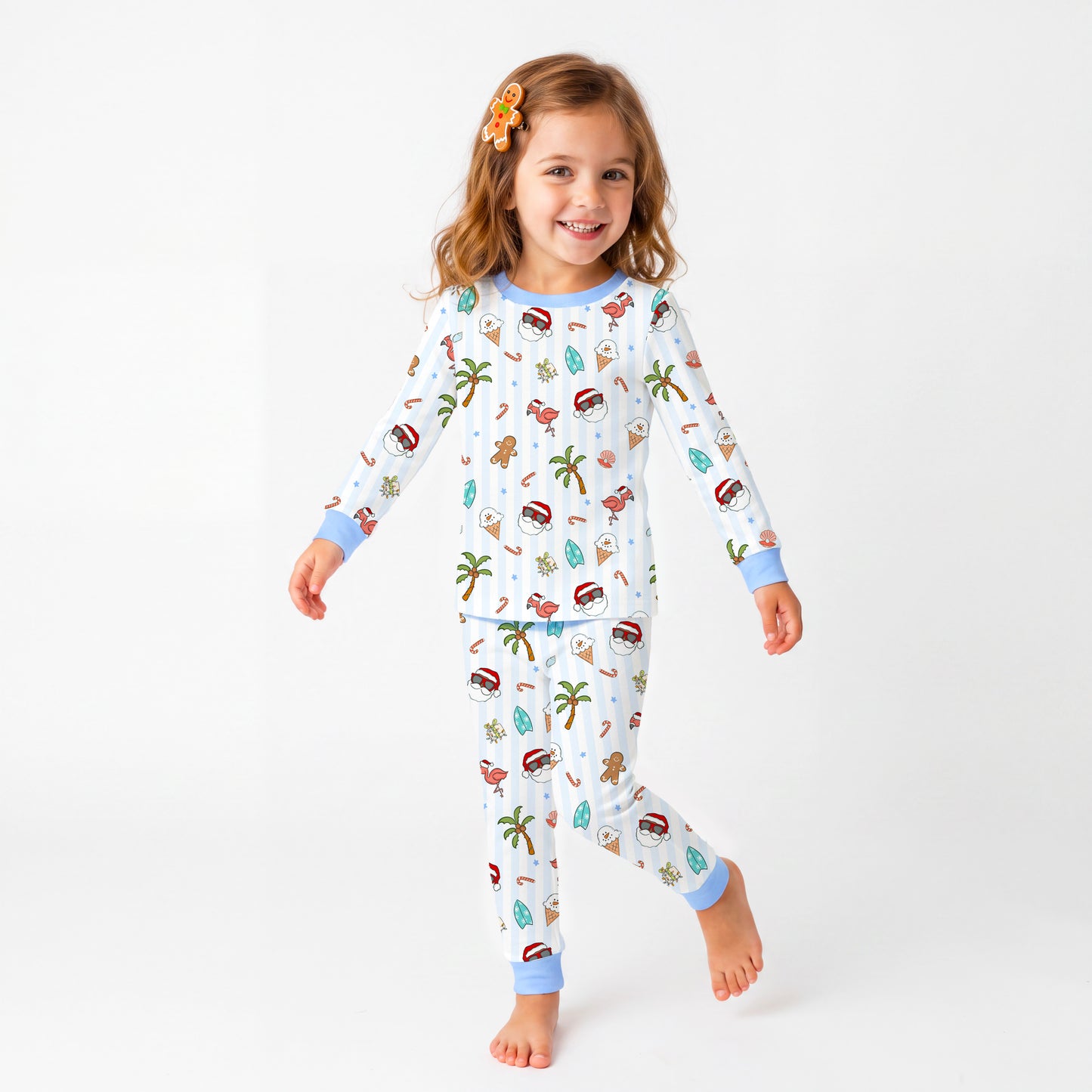 Christmas Tropical Holiday Kids Bamboo Two-Piece Pajama Set