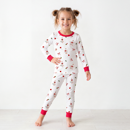 Country Goose and Bows Kids Bamboo Two-Piece Pajama Set