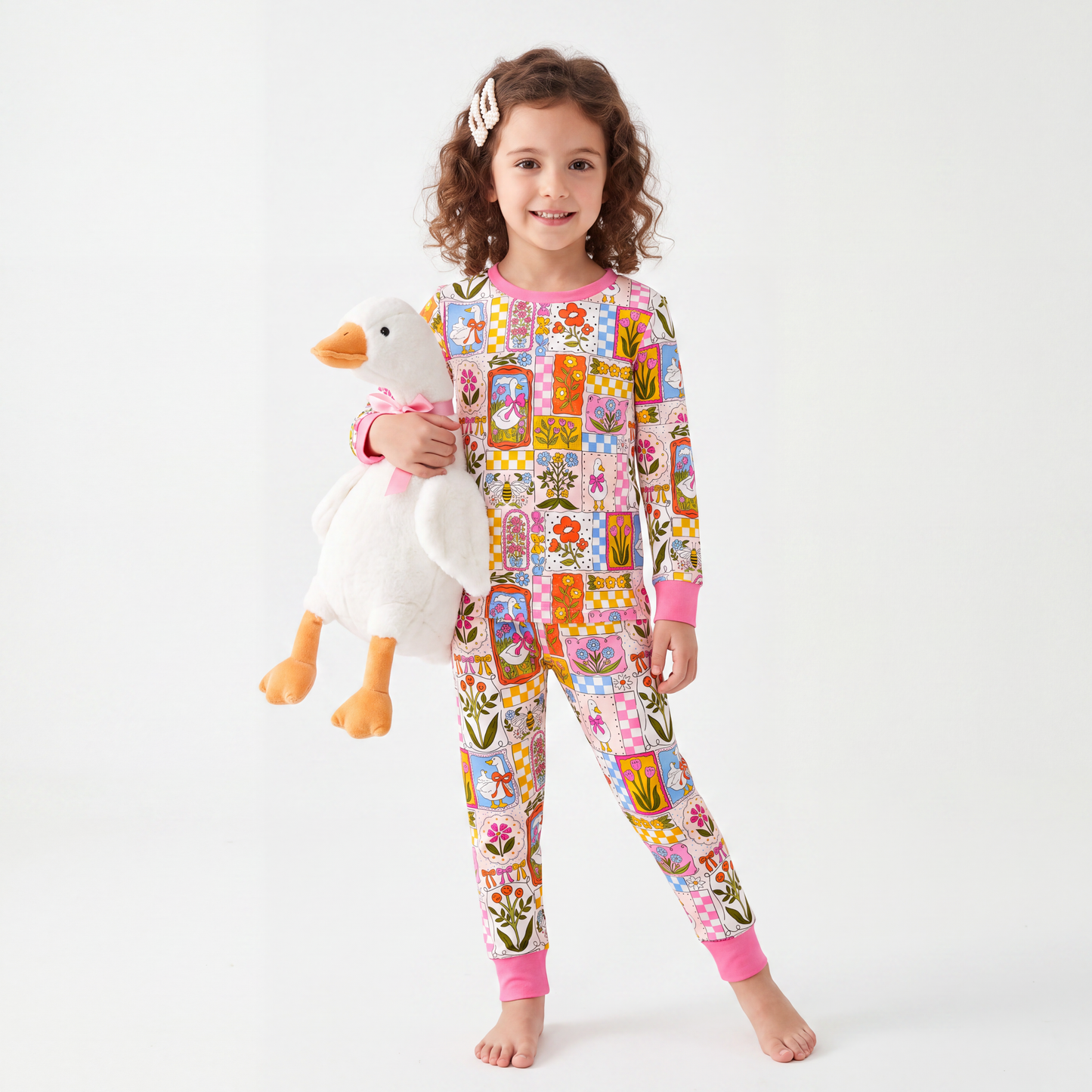 Vintage Goose Garden Kids Bamboo Two-Piece Pajama Set
