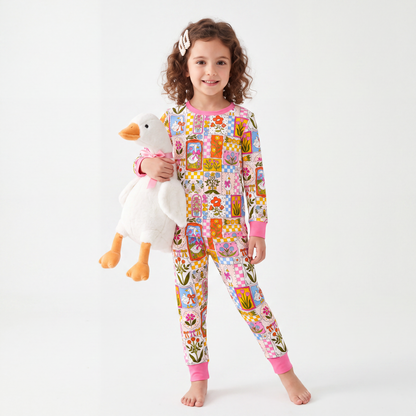 Vintage Goose Garden Kids Bamboo Two-Piece Pajama Set