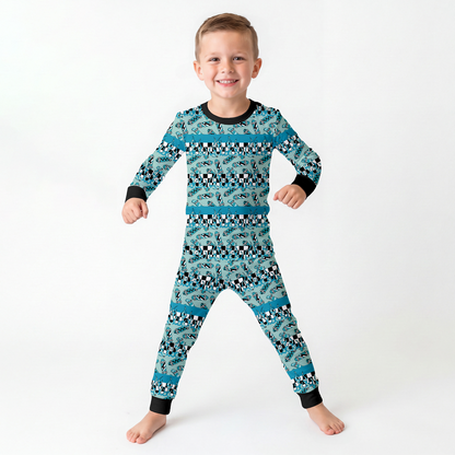 Rad Skate & Flame Kids Bamboo Two-Piece Pajama Set