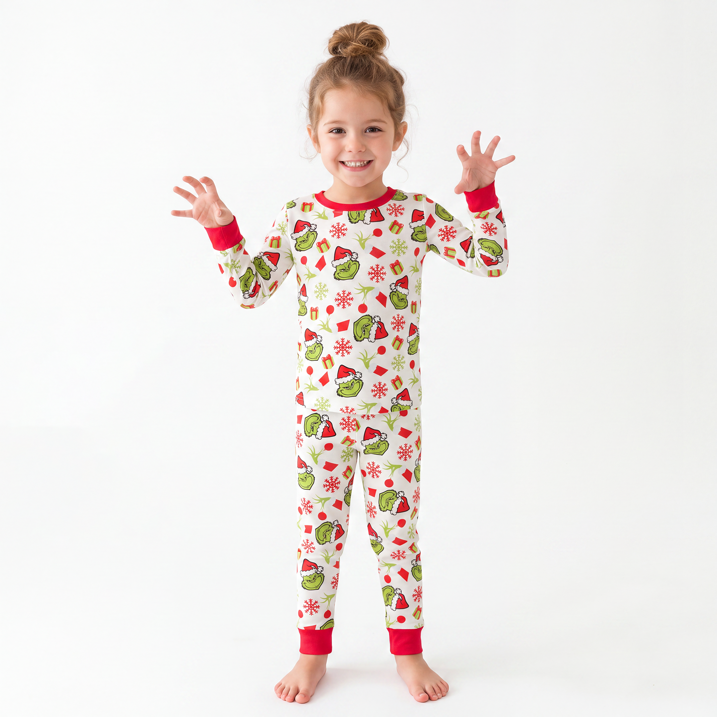 Christmas Green Guy Snowflake Two-Piece Bamboo Viscose Pajama Set