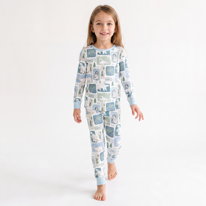 Winter Wonderland Friends Kids Bamboo Two-Piece Pajama Set