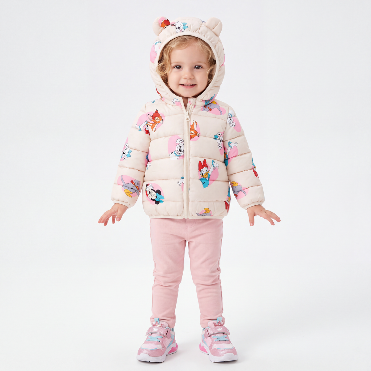 Off White Heart and Mouse Baby Bear Jacket Coat