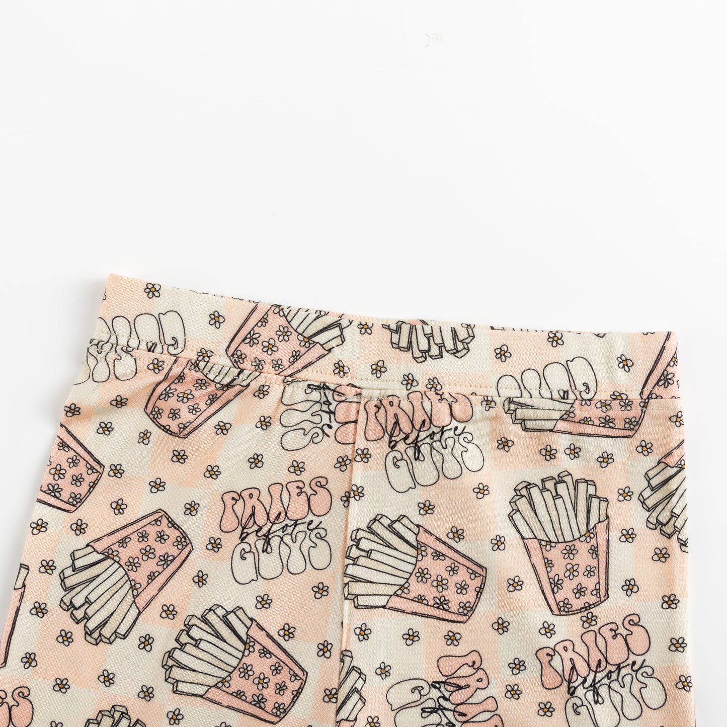 Beige French Fries & Stars Kids Two-Piece Pajama Set