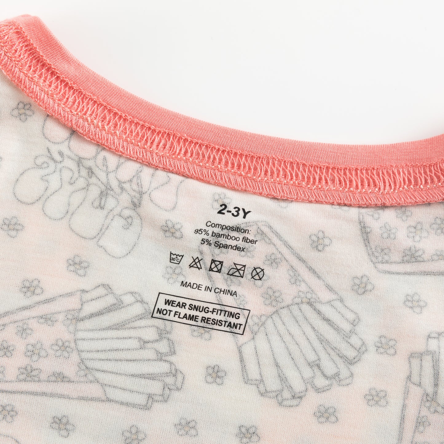 Beige French Fries & Stars Kids Two-Piece Pajama Set