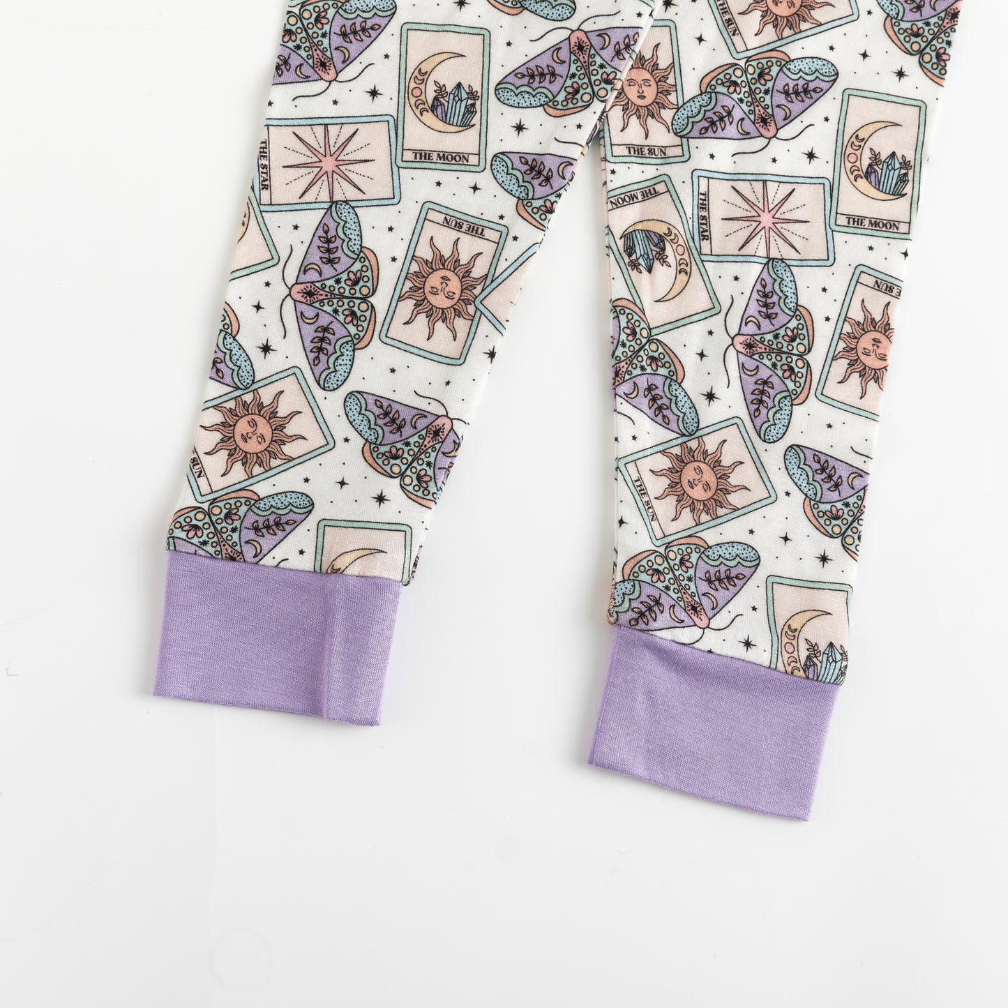 Beige & Lavender Lucky Symbols Bamboo Two-Piece Pajama Set