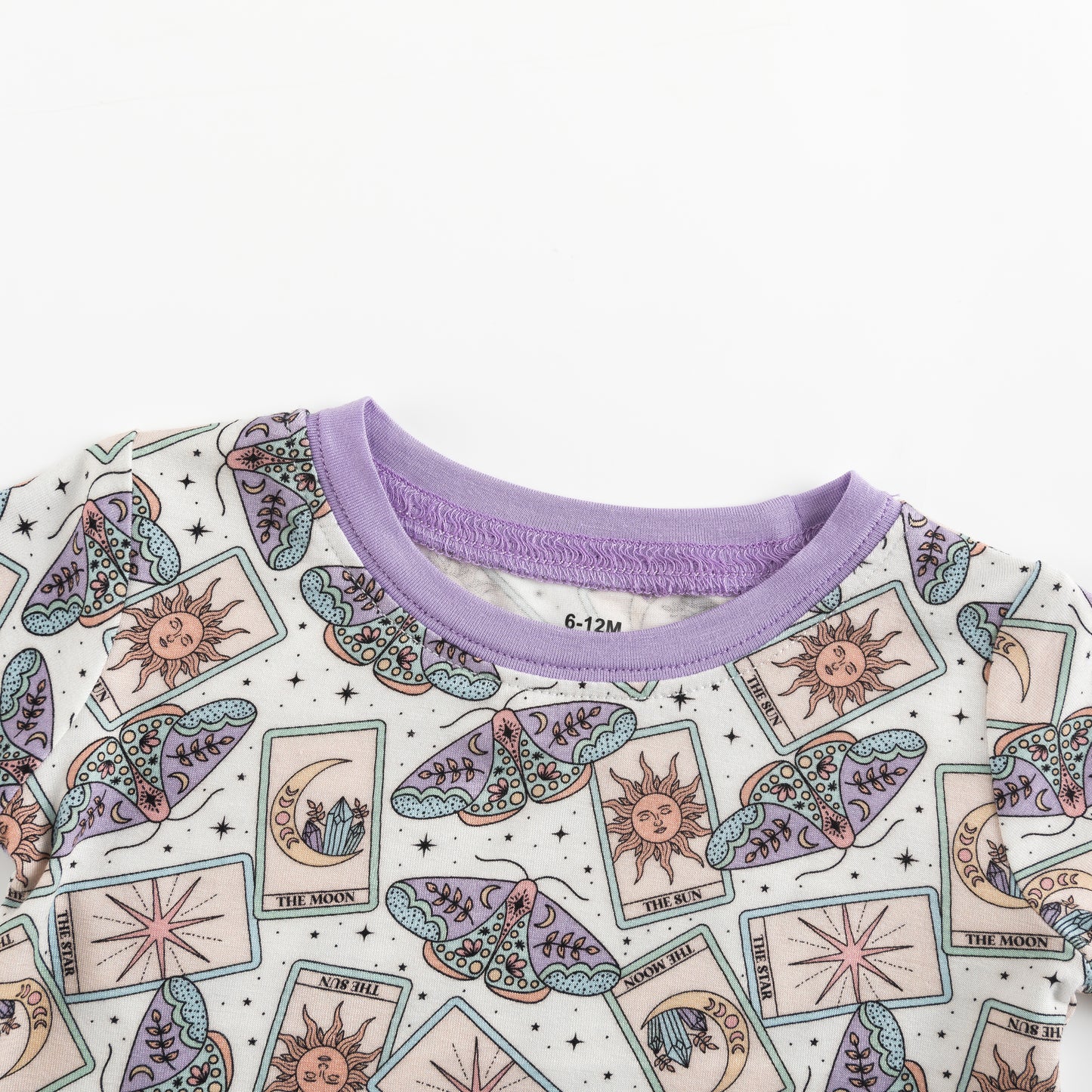 Beige & Lavender Lucky Symbols Bamboo Two-Piece Pajama Set