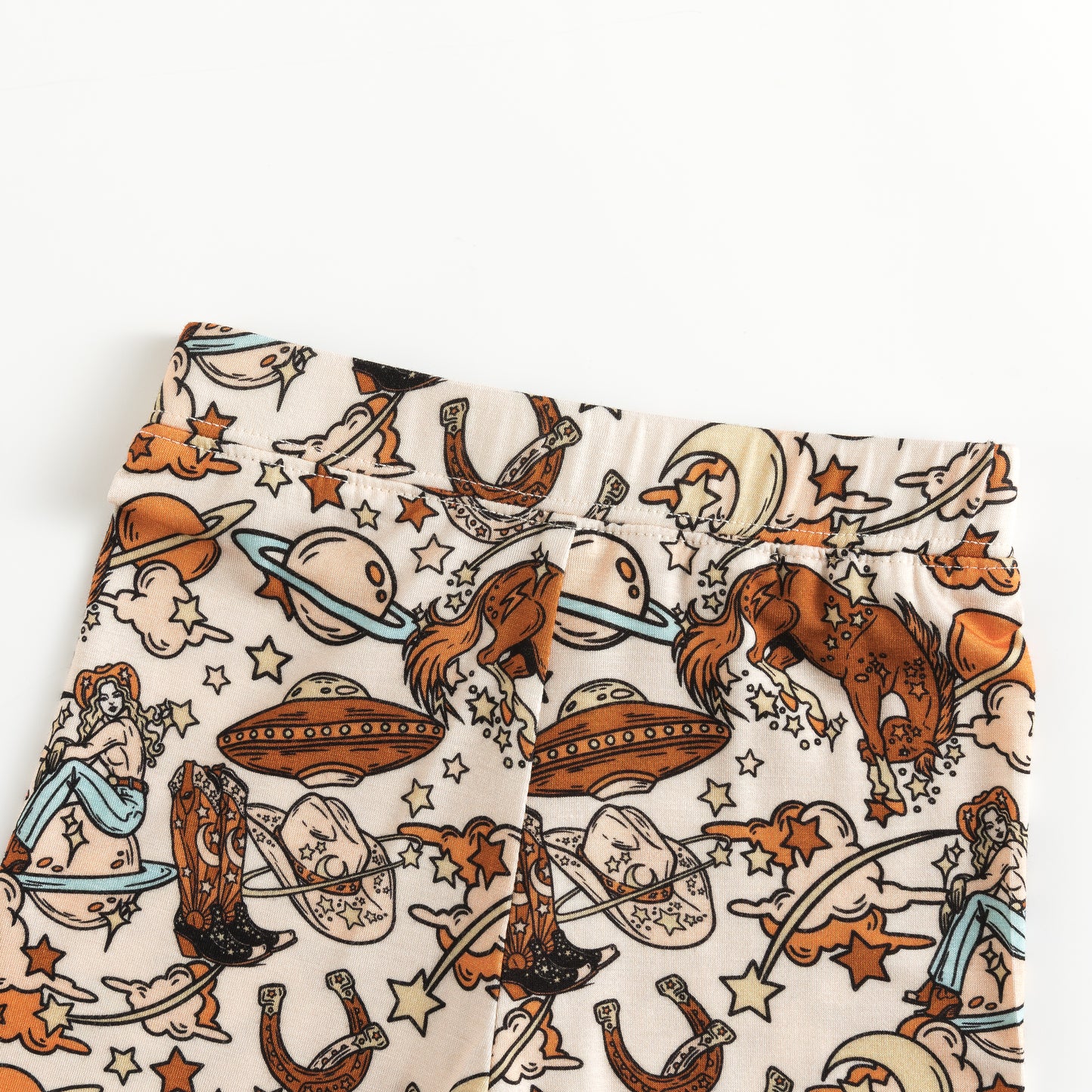 Brown Bull Head Print Kids Bamboo Two-Piece Pajama Set