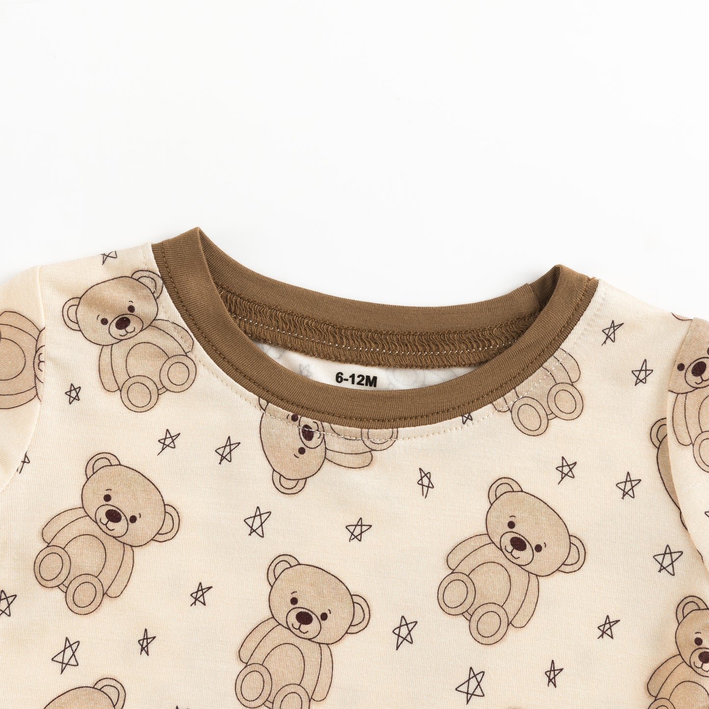 Adorable Bear Print Kids Bamboo Two-Piece Pajama Set
