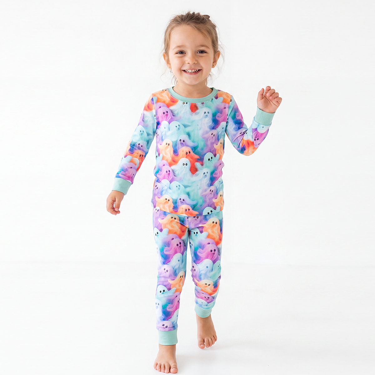 Ensemble de pyjama à manches longues à manches longues en bambou à imprimé de football