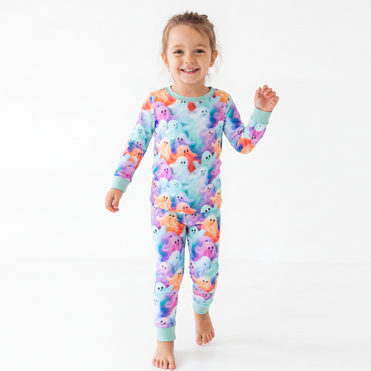 Ensemble de pyjama à manches longues à manches longues en bambou à imprimé de football