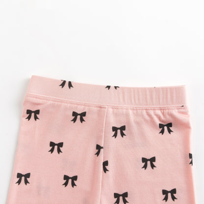 Kids Bamboo Two-Piece Pajama Set Pretty Pink Bow