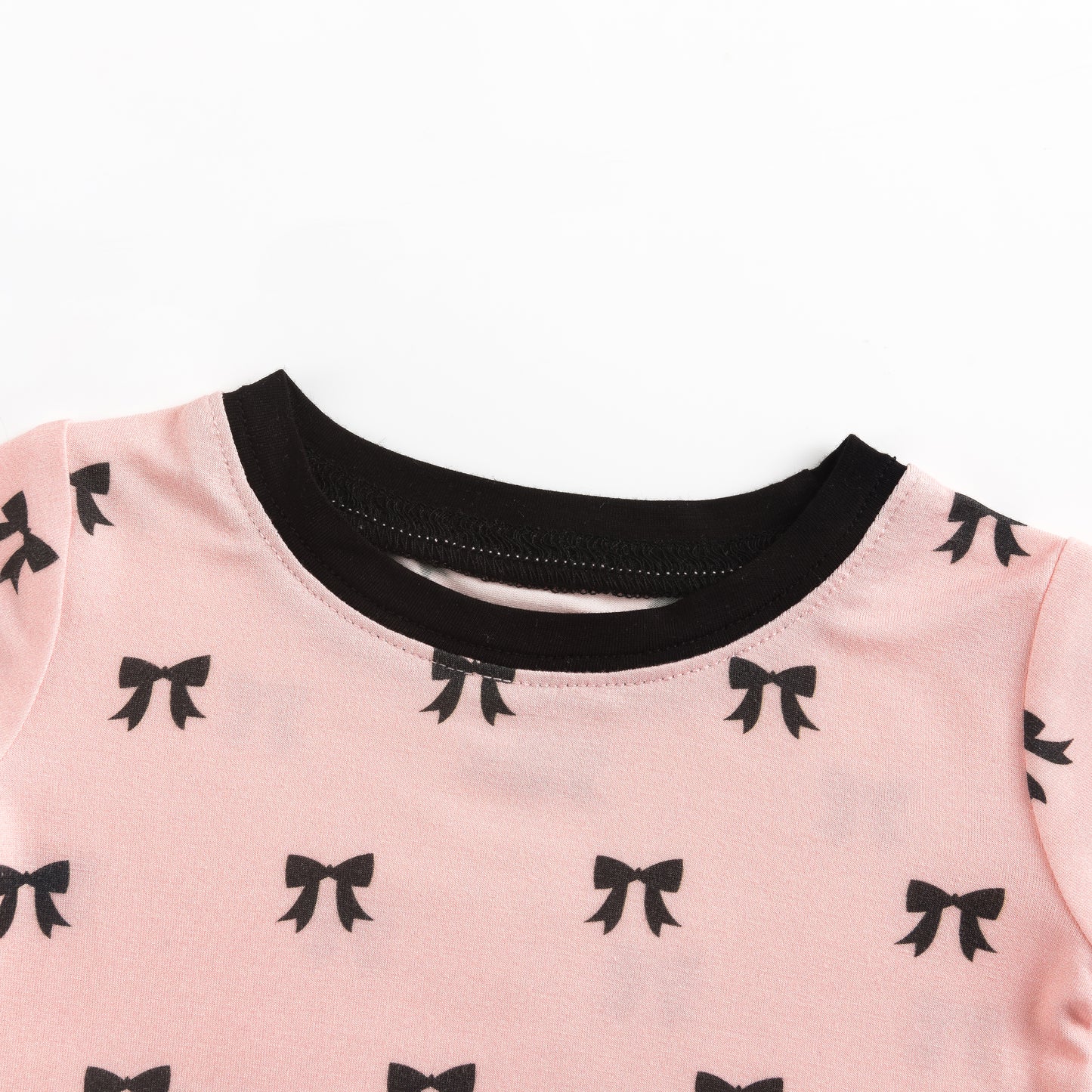 Kids Bamboo Two-Piece Pajama Set Pretty Pink Bow