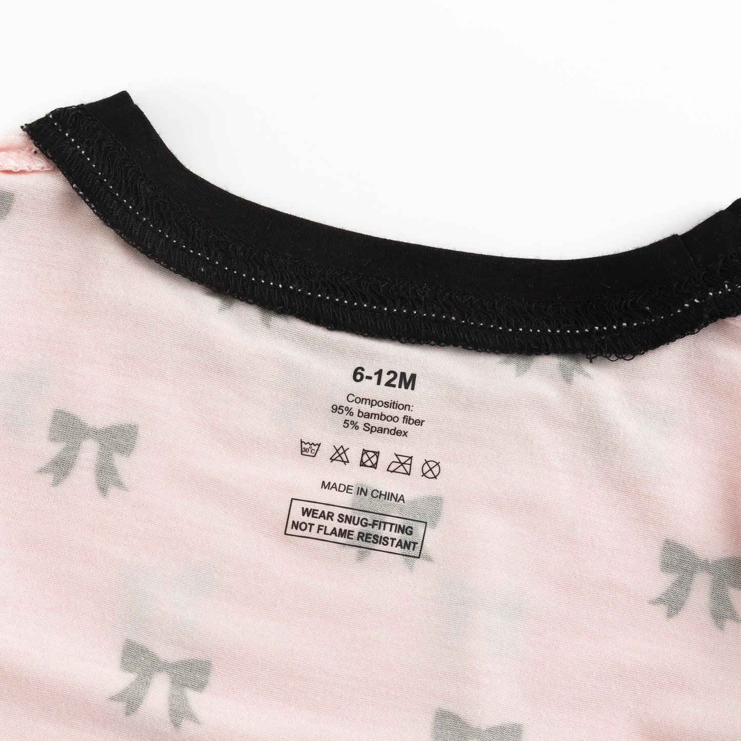 Kids Bamboo Two-Piece Pajama Set Pretty Pink Bow