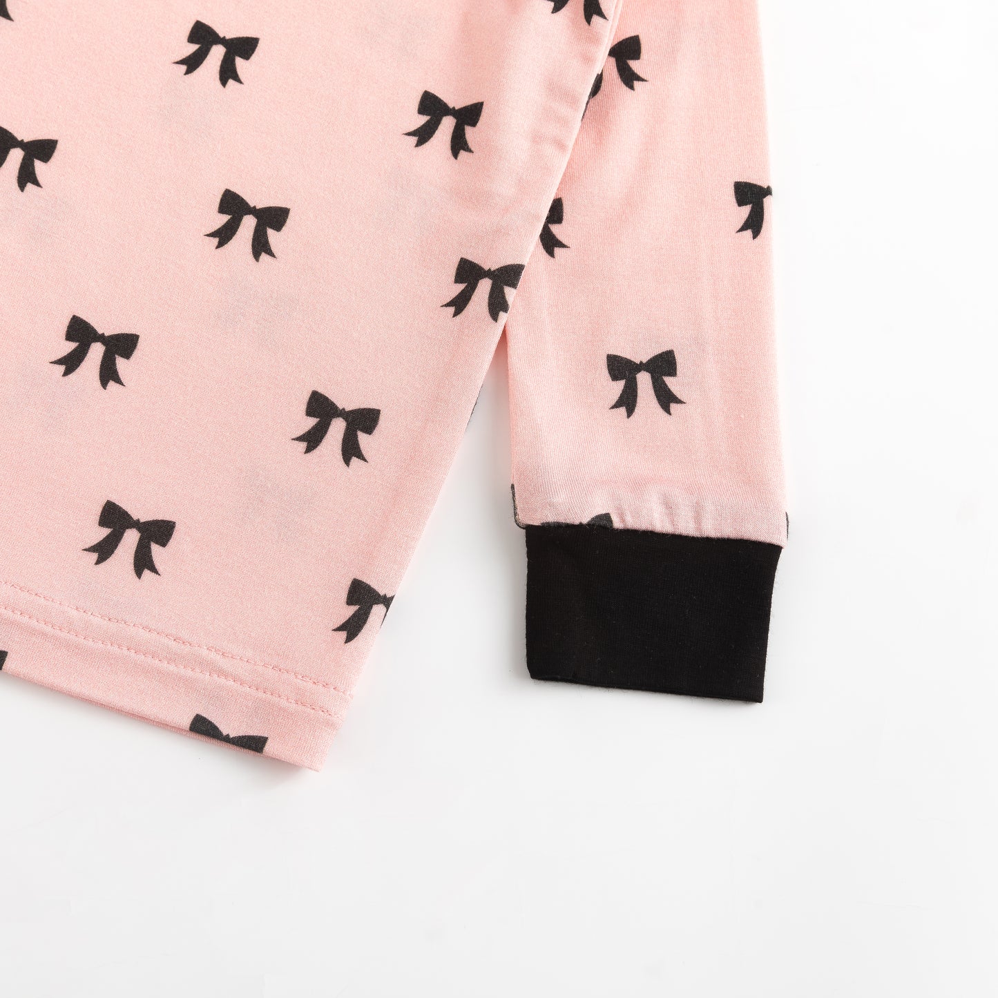 Kids Bamboo Two-Piece Pajama Set Pretty Pink Bow