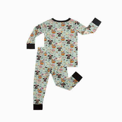 Ensemble de pyjama à manches longues à manches longues en bambou à imprimé de football