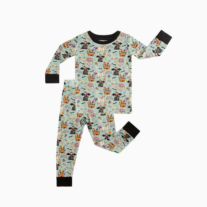 Ensemble de pyjama à manches longues à manches longues en bambou à imprimé de football