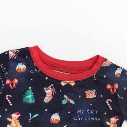 Christmas Holiday Bear Kids Bamboo Two-Piece Pajama Set