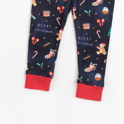 Christmas Holiday Bear Kids Bamboo Two-Piece Pajama Set