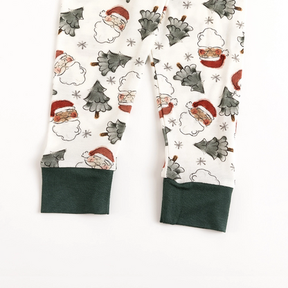 Santa Claus Christmas Tree Bamboo Long Sleeve Pajama Set