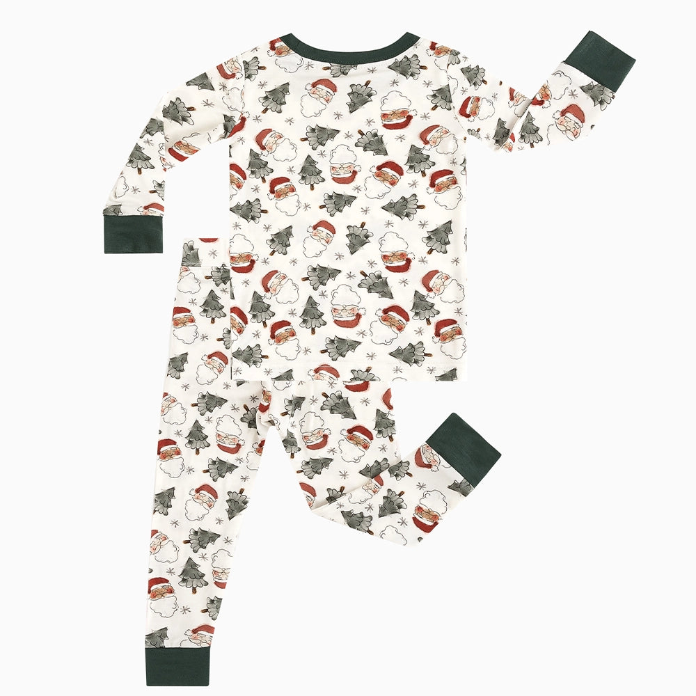 Santa Claus Christmas Tree Bamboo Long Sleeve Pajama Set