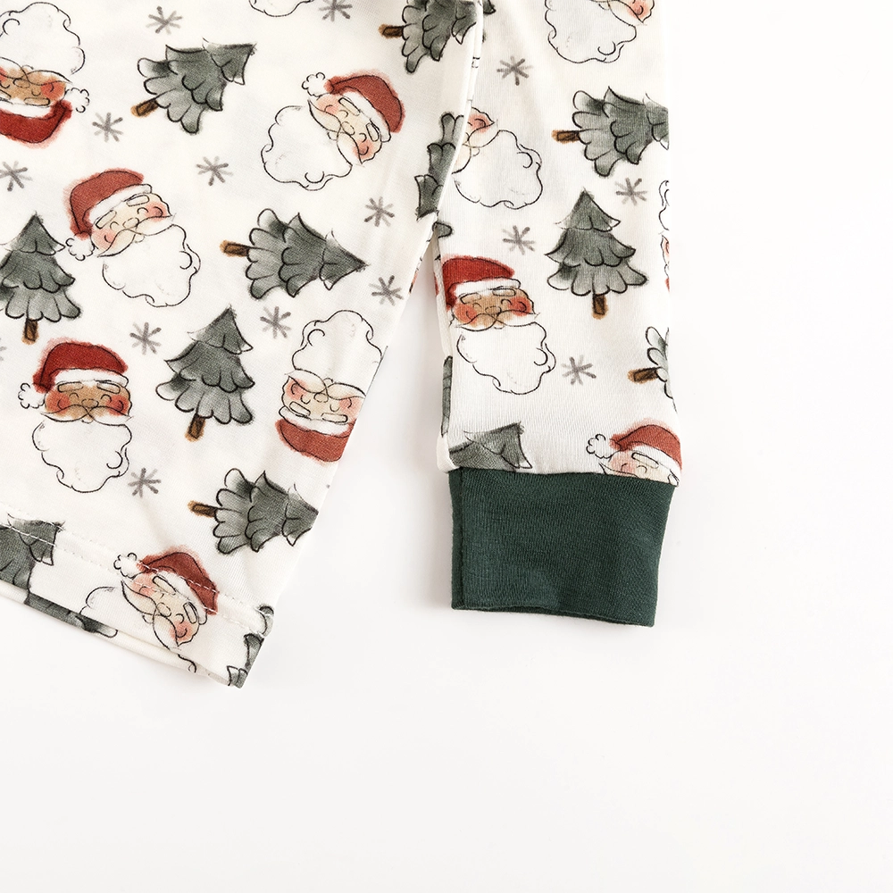 Santa Claus Christmas Tree Bamboo Long Sleeve Pajama Set