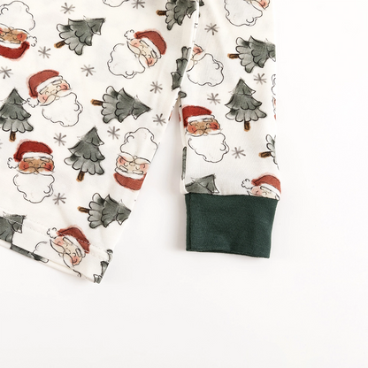 Santa Claus Christmas Tree Bamboo Long Sleeve Pajama Set