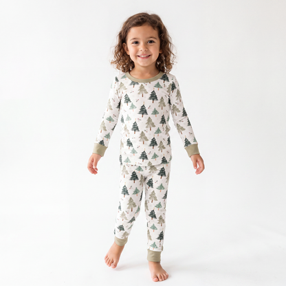 Christmas Tree Green Bamboo Long Sleeve Pajama Set