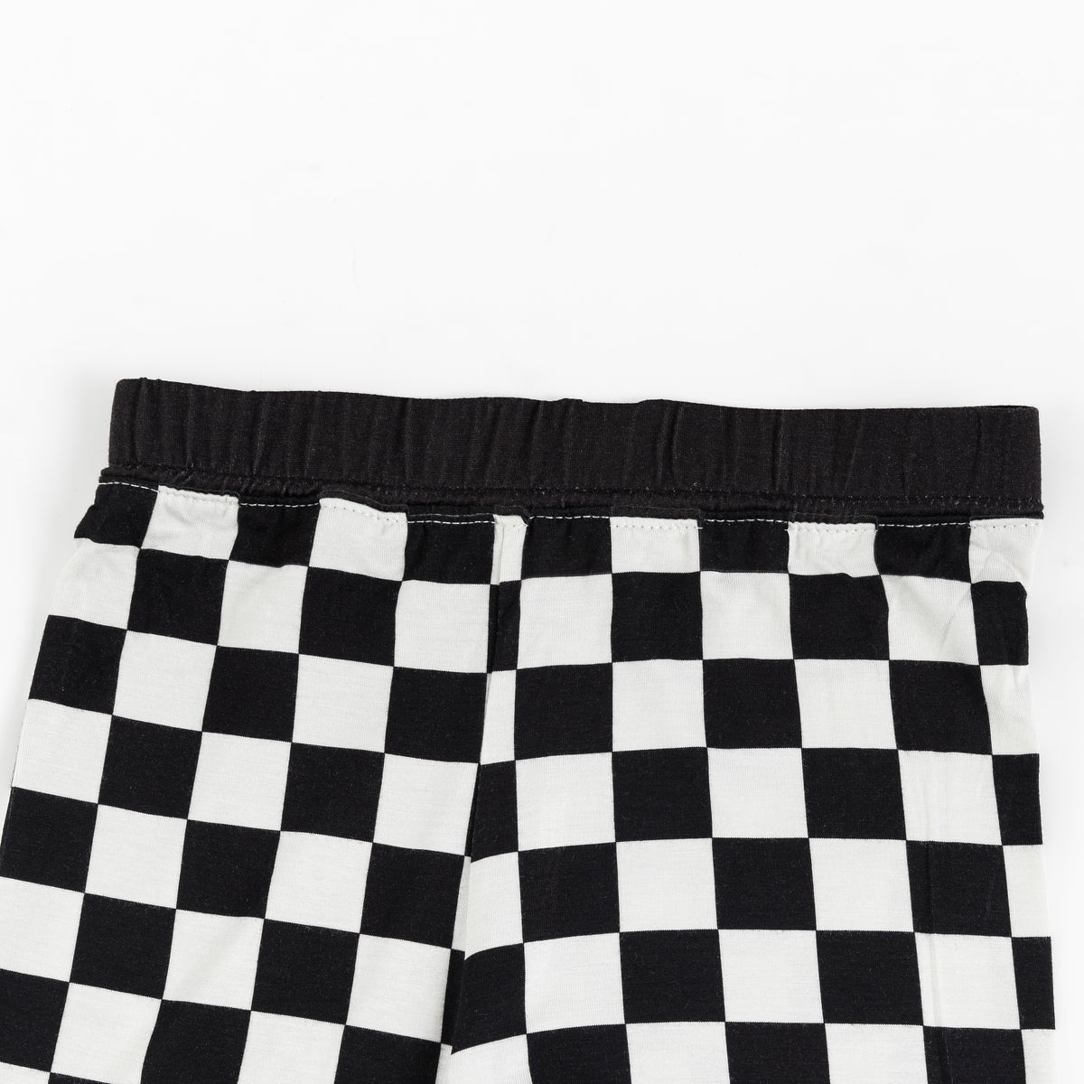 Black and White Checkerboard Kids Bamboo Two-Piece Pajama Set