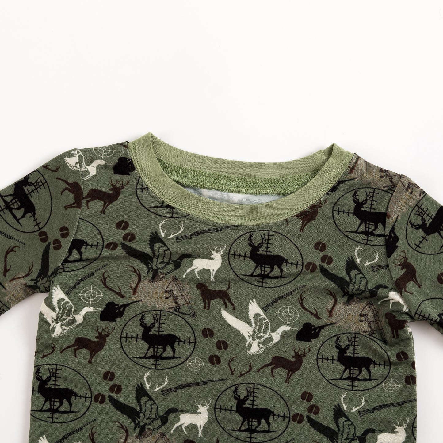 Christmas Hunting Animal Kids Bamboo Two-Piece Pajama Set