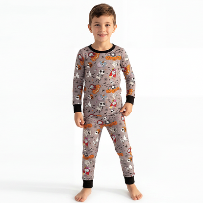 Ensemble de pyjama à manches longues à manches longues en bambou à imprimé de football