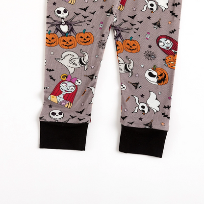 Halloween Skeleton King Pumpkin Bamboo Long Sleeve Pajama Set