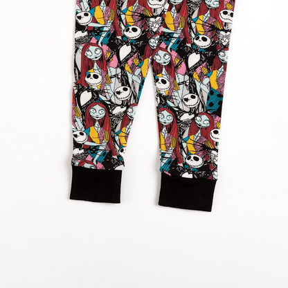 Halloween Grotesque Skeleton King Bamboo Long Sleeve Pajama Set