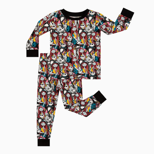 Halloween Grotesque Skeleton King Bamboo Long Sleeve Pajama Set