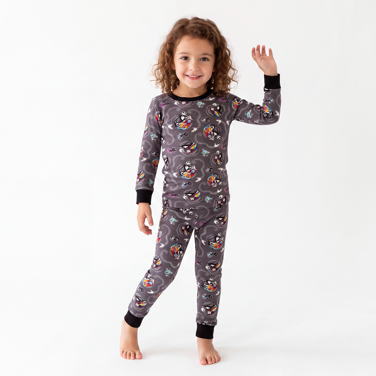 Halloween Skeleton King Snake Bamboo Long Sleeve Pajama Set