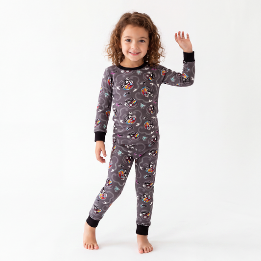 Halloween Skeleton King Snake Bamboo Long Sleeve Pajama Set