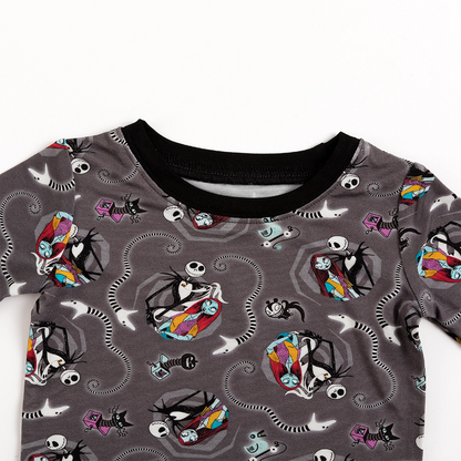Halloween Skeleton King Snake Bamboo Long Sleeve Pajama Set